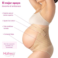 Motherfit Faja soporte maternal ajustable tela suave para Postura de Espalda en Embarazadas, Fajasymas