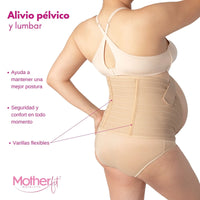 Motherfit Faja soporte maternal ajustable tela suave para Postura de Espalda en Embarazadas, Fajasymas