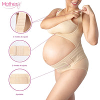 Motherfit Faja soporte maternal con broches de ajuste tela suave para postura de espalda en embarazadas, Fajasymas