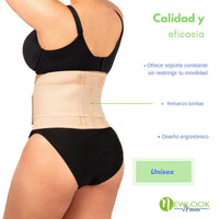 NEWLOOK MEDICAL Soporte Sacro Lumbar Alto - Alta Compresión – Ajustable - 4 Varillas flexibles, new look, Fajasymas