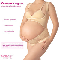 Motherfit Faja soporte maternal con broches de ajuste tela suave para postura de espalda en embarazadas