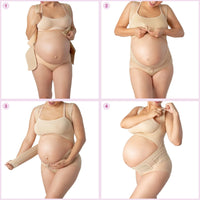 Motherfit Faja soporte maternal con broches de ajuste tela suave para postura de espalda en embarazadas, Fajasymas