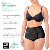 NEW FORM MEDICAL – Panty Postparto Corta Ajustable. Modelo 1810