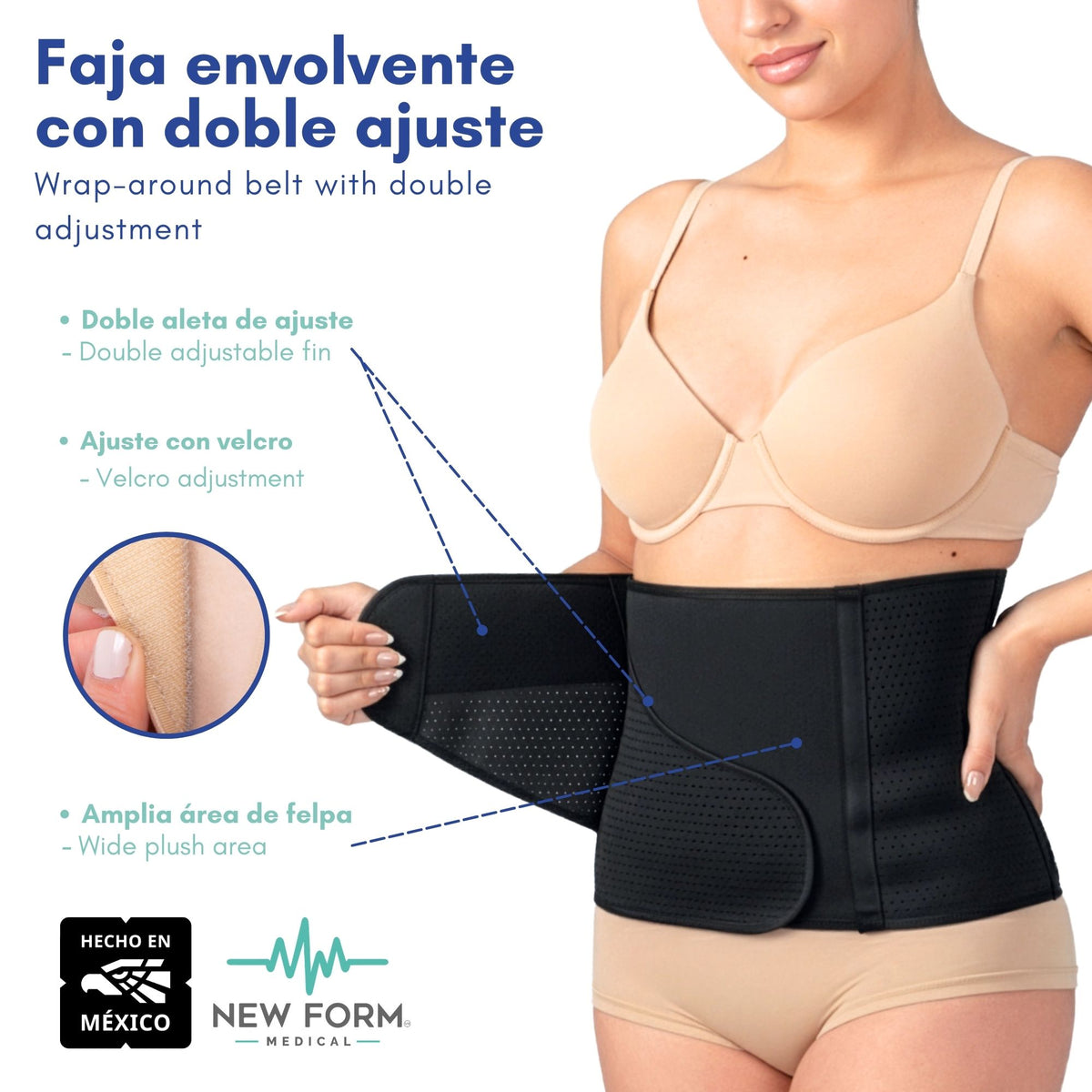 NEW FOR MEDICAL – Faja Ojal Envolvente con Doble Aleta. Modelo 886
