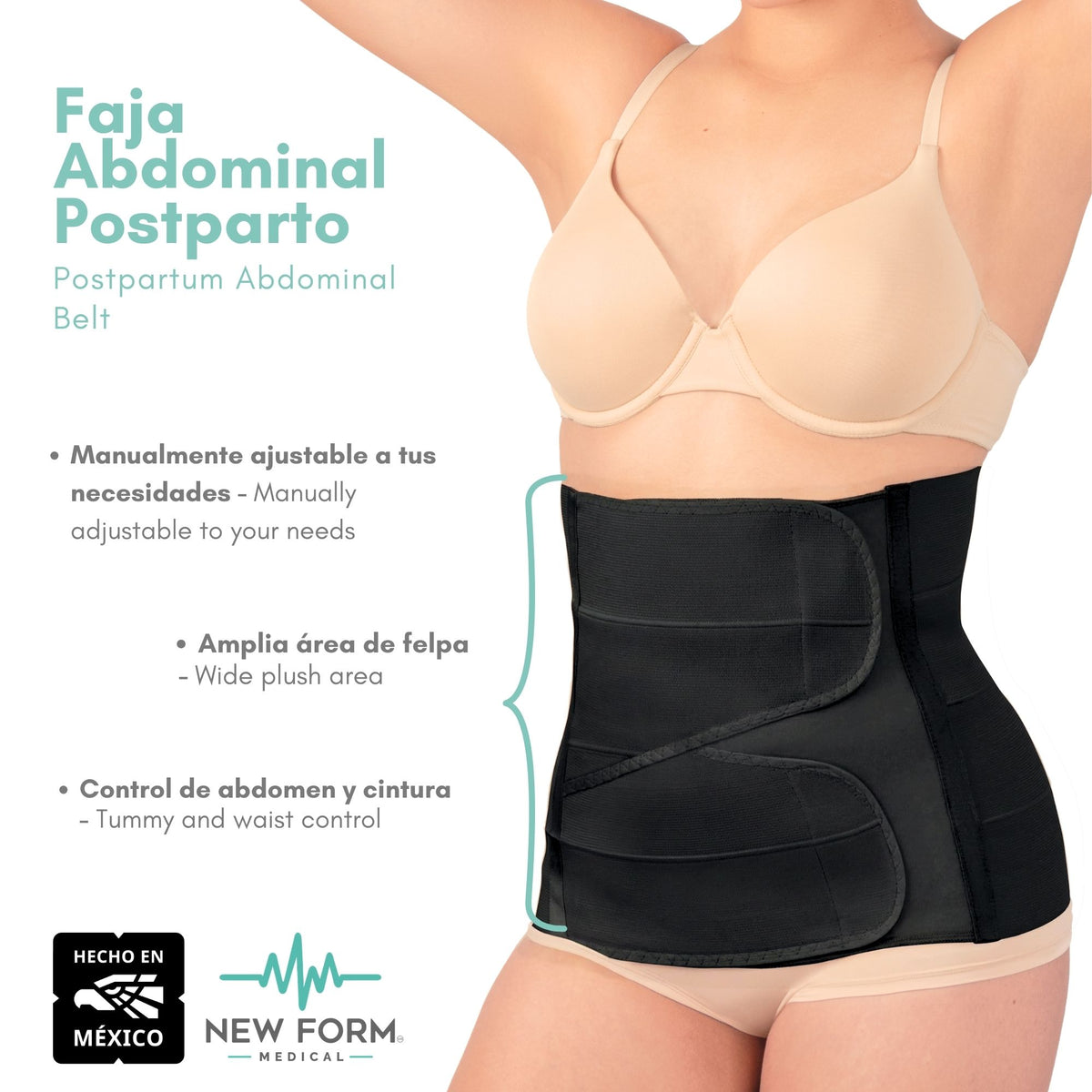 NEW FORM MEDICAL – Faja Postparto Doble Aleta Control de Abdomen. Modelo 1823