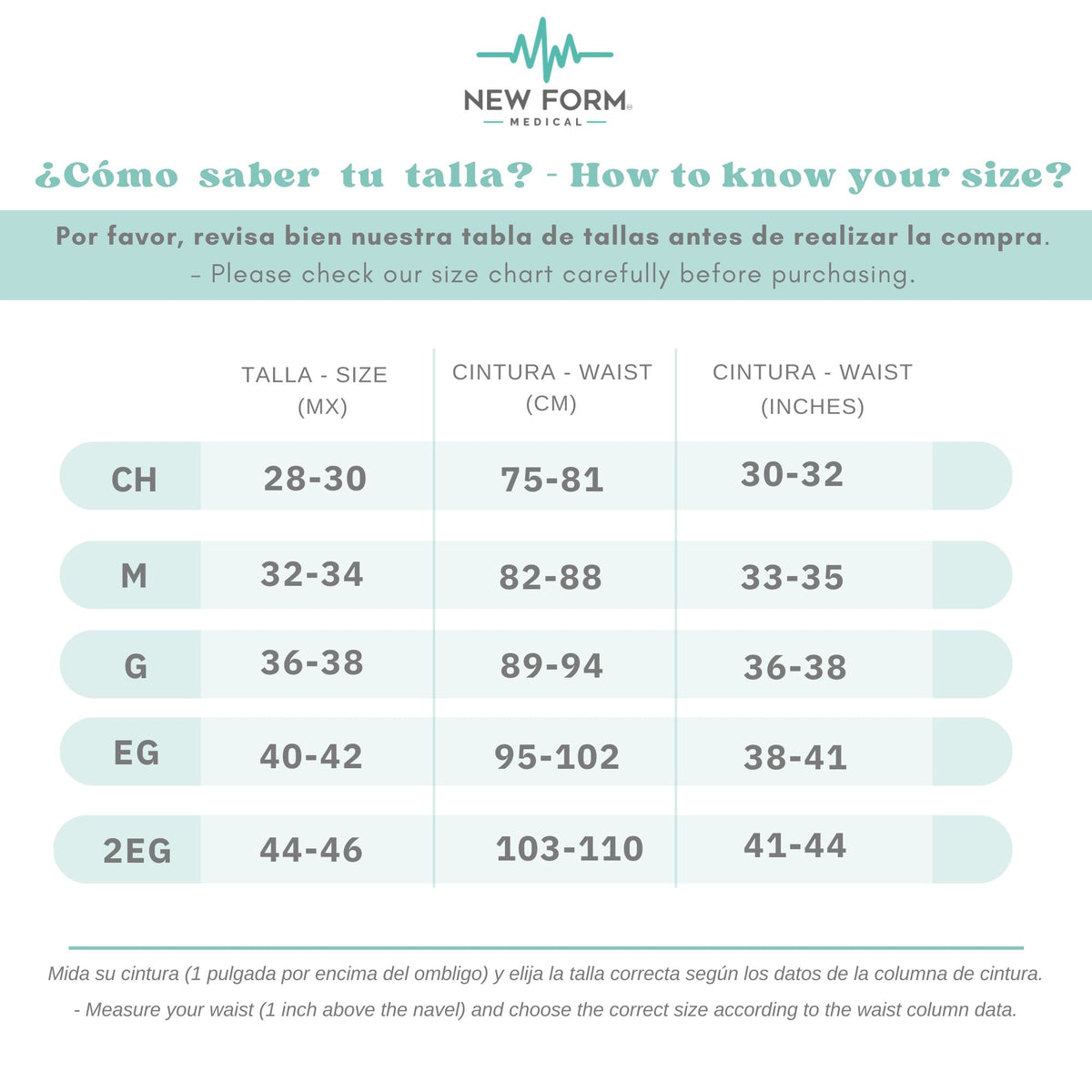 NEW FORM MEDICAL – Panty Postparto Corta Ajustable. Modelo 1810