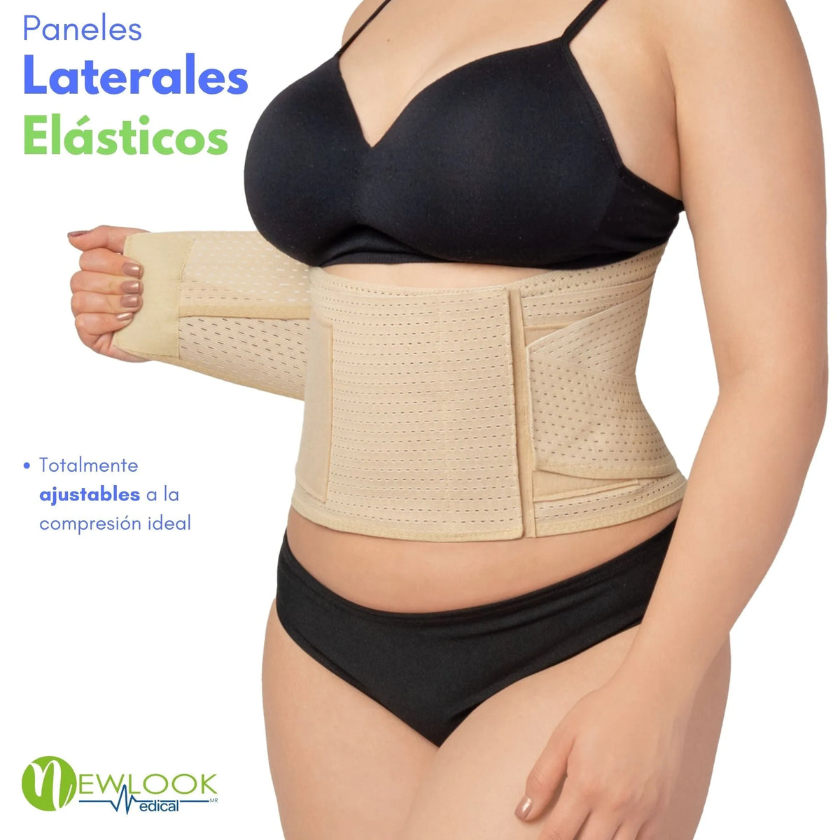 NEWLOOK MEDICAL Soporte Sacro Lumbar Alto - Alta Compresión – Ajustable - 7 Varillas flexibles, new look, Fajasymas