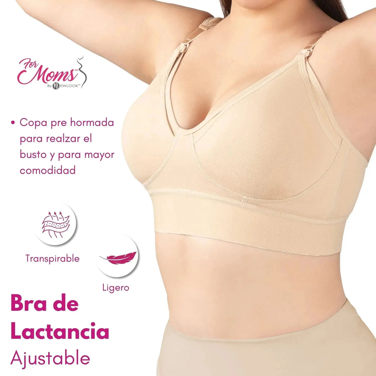 FOR MOMS - Bra de Lactancia con Refuerzo en la Espalda Sin Varilla, for Moms, Fajasymas