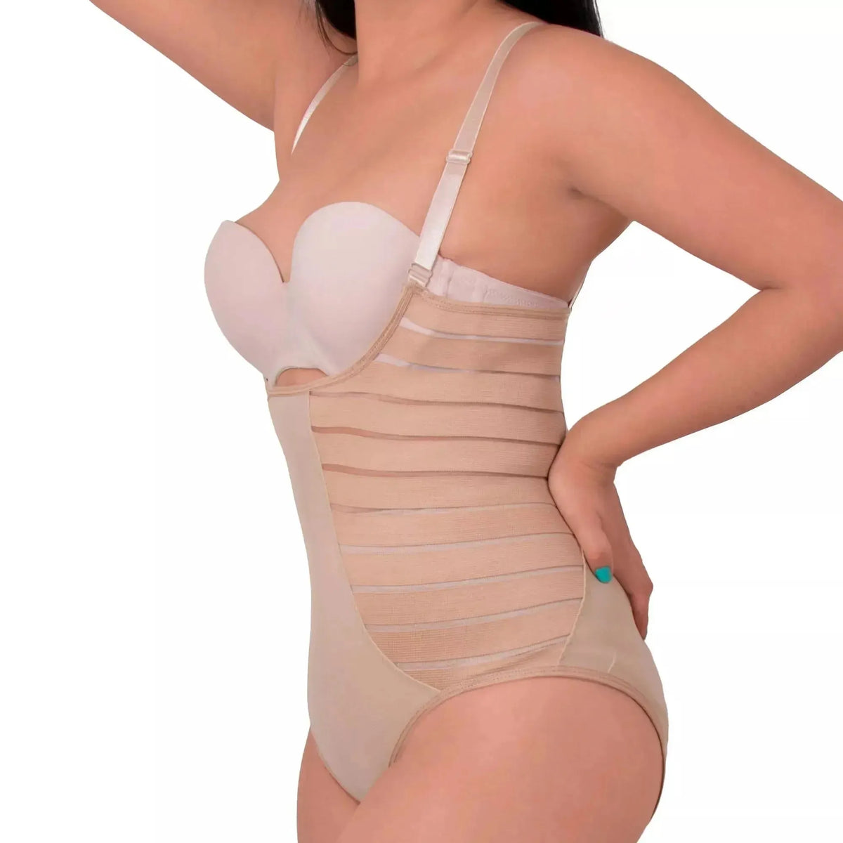 Faja Body Multilíneas Comprime El Abdomen Y Realza El Busto, Fajasymas