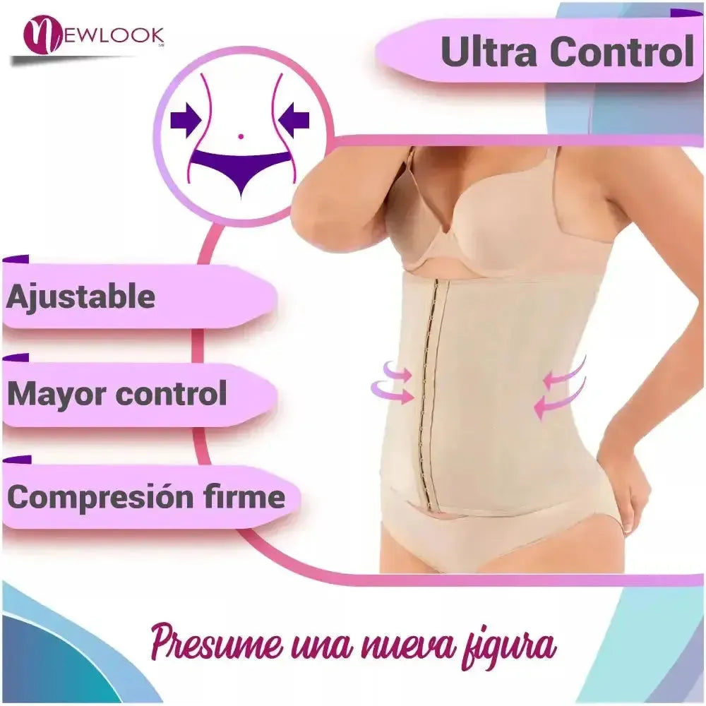 Faja Cinturilla Ultra Control Con Tela Suave y Alta Compresión New Look, Fajasymas