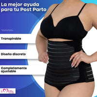 Faja Post Parto Alta Color Nude y Negro . New Form Imom - Fajasymas