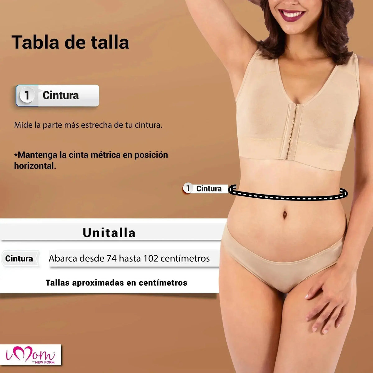 Faja Post Parto Alta Color Nude y Negro . New Form Imom - Fajasymas