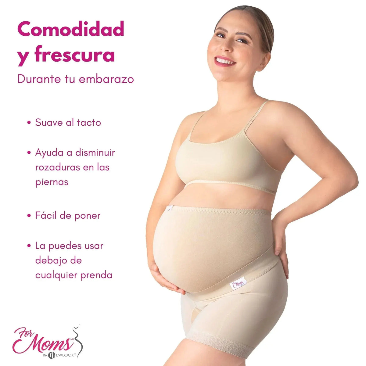 For Moms Panty Faja Maternal Ajustable Con Algodón Elástico Sobre Vientre, Fajasymas