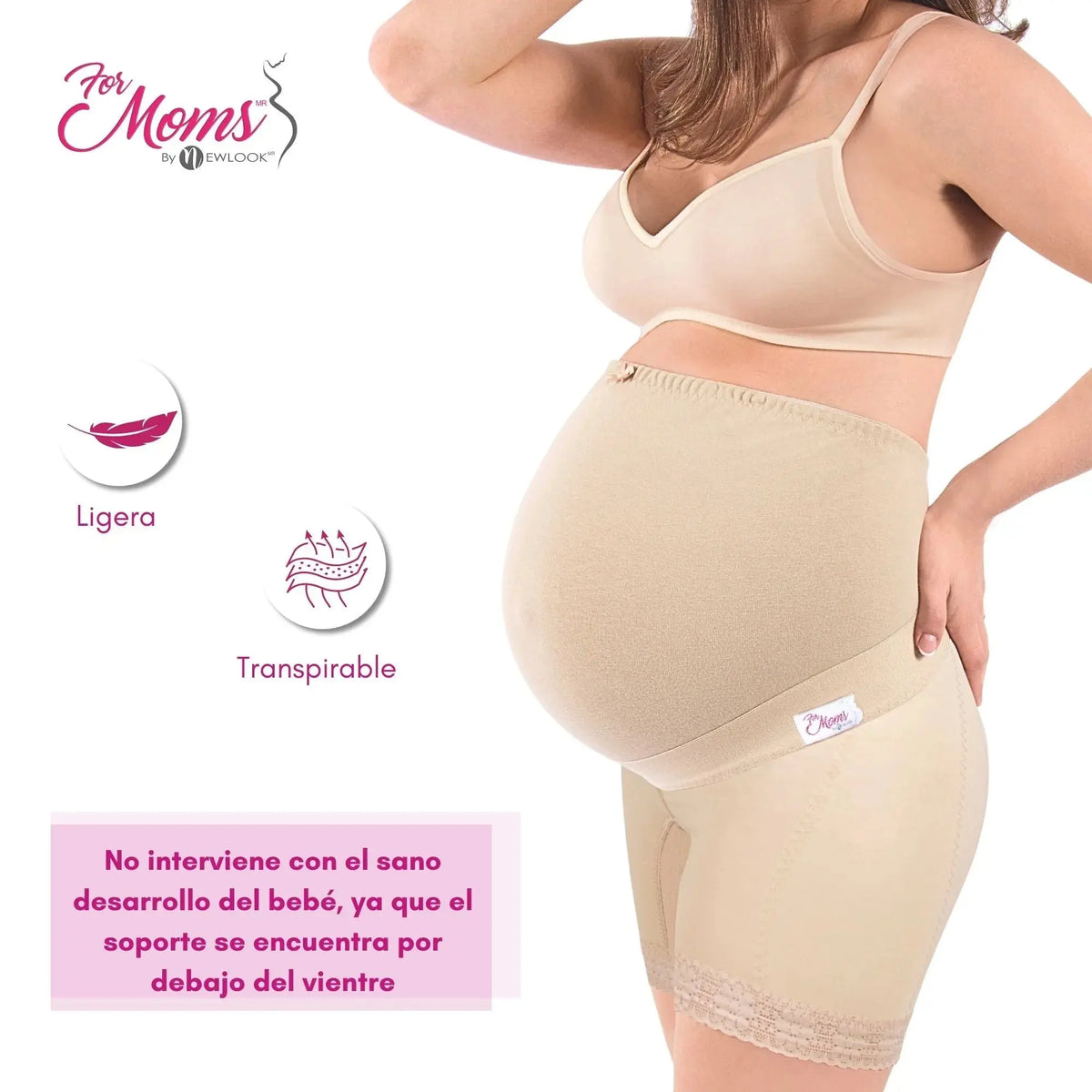 For Moms Panty Faja Maternal Ajustable Con Algodón Elástico Sobre Vientre, Fajasymas