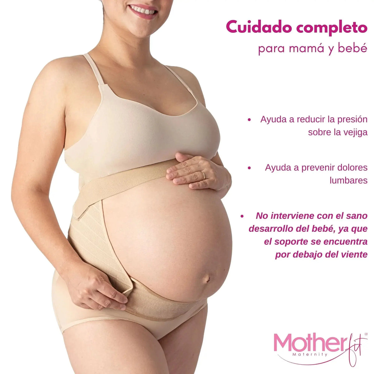 Motherfit Faja soporte maternal ajustable tela suave para Postura de Espalda en Embarazadas, Fajasymas