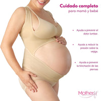 Motherfit Faja soporte maternal con broches de ajuste tela suave para postura de espalda en embarazadas, Fajasymas