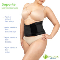 NEWLOOK MEDICAL Soporte Sacro Lumbar Alto - Alta Compresión – Ajustable - 4 Varillas flexibles, new look, Fajasymas