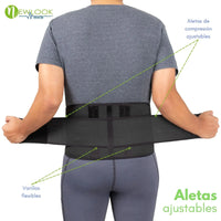 NEWLOOK MEDICAL Soporte Sacro Lumbar Alto - Alta Compresión – Ajustable - 4 Varillas flexibles, new look, Fajasymas