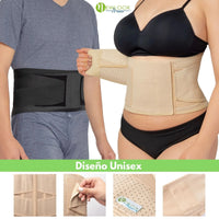 NEWLOOK MEDICAL Soporte Sacro Lumbar Alto - Alta Compresión – Ajustable - 7 Varillas flexibles, new look, Fajasymas