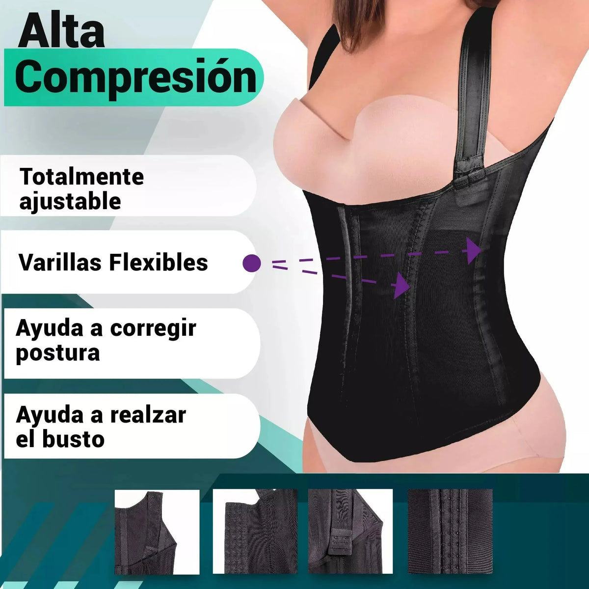 New Form Faja Chaleco Ultra Control Corrige Postura Y Realza El Busto, Fajasymas