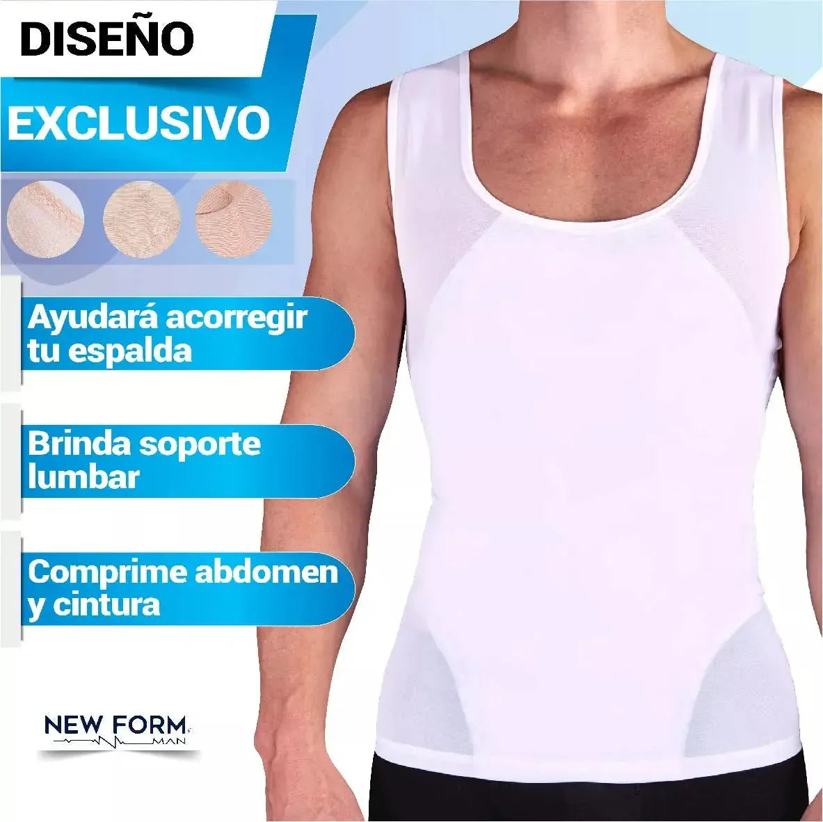 New Form Faja Para Hombre Chaleco Modelador Y Corrector De Postura, Fajasymas