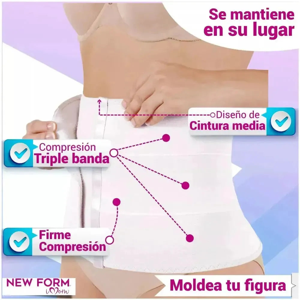 New Form Faja Postparto Envolvente Corta Con Varillas Flexibles, Fajasymas