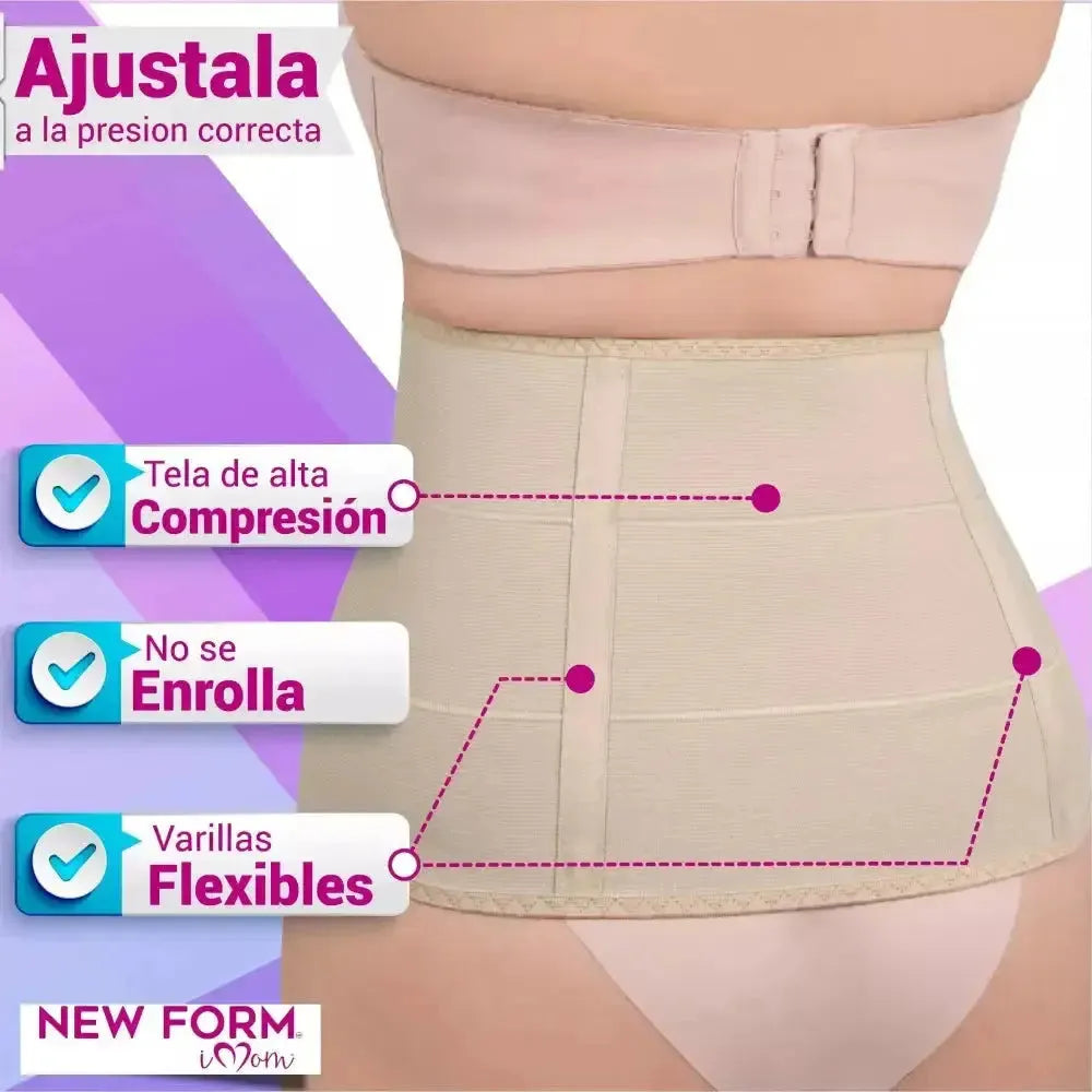 New Form Faja Postparto Envolvente Corta Con Varillas Flexibles, Fajasymas