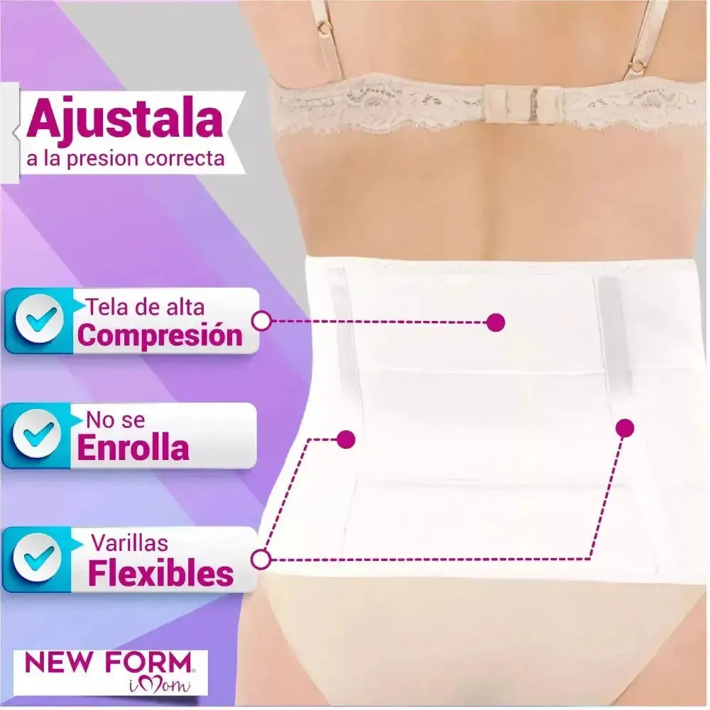 New Form Faja Postparto Envolvente Corta Con Varillas Flexibles, Fajasymas