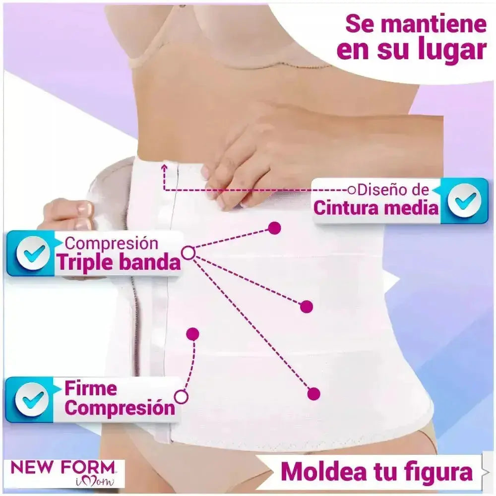 New Form Faja Postparto Envolvente Corta Con Varillas Flexibles, Fajasymas