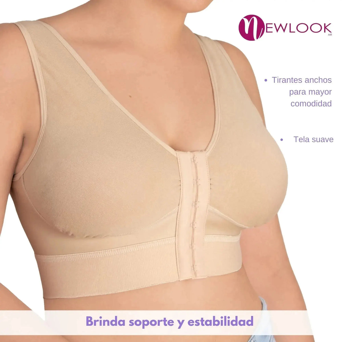 Newlook Bra Post Operatorio Mastectomía Ajustable Suave, Fajasymas