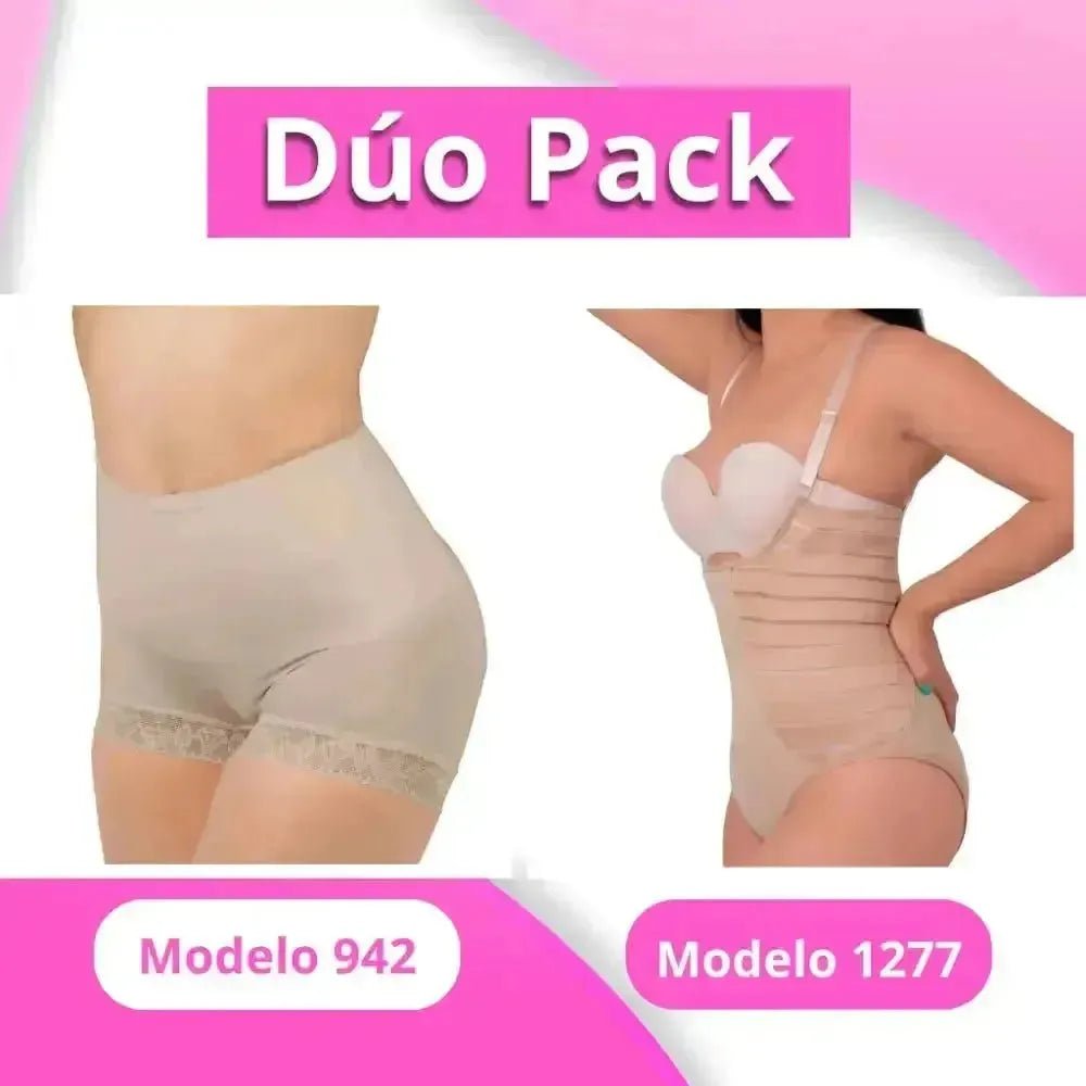 DÚO PACK 2 MODELO 942 + 1277 solo NUDE - Fajasymas