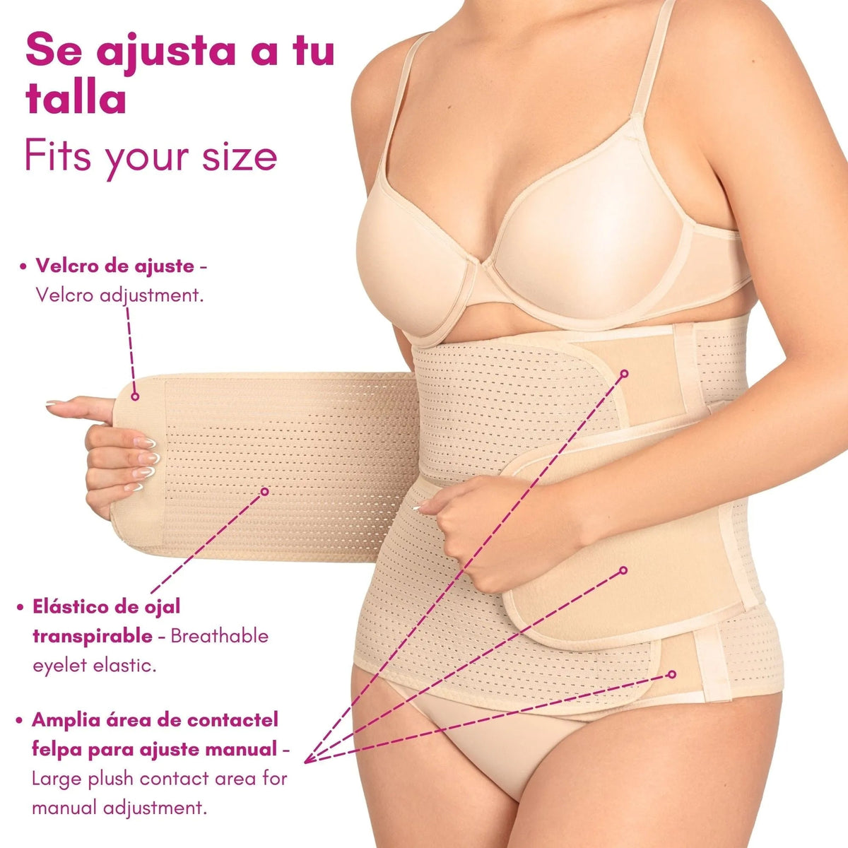 Faja post parto alta triple ajuste - Fajasymas