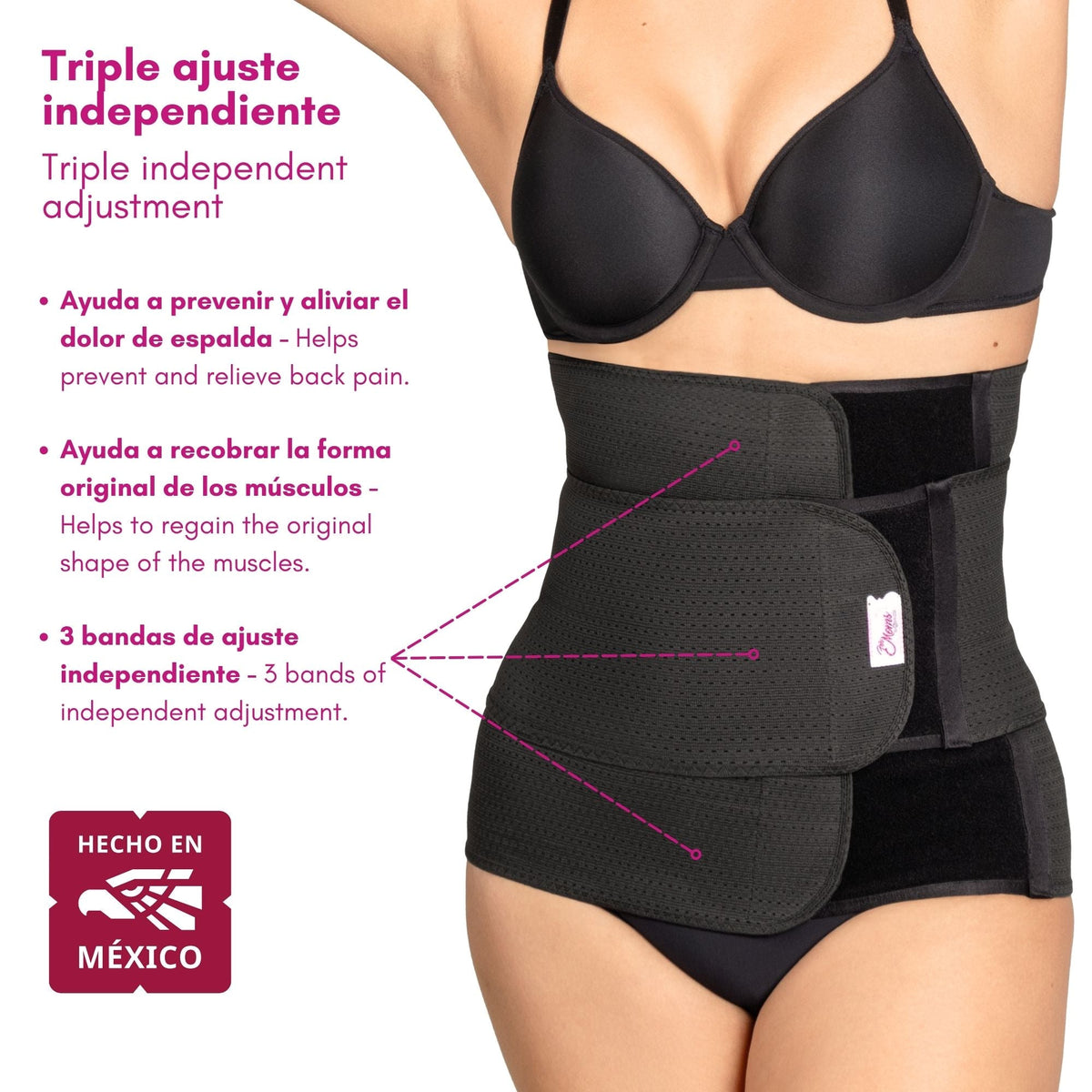 Faja post parto alta triple ajuste - Fajasymas