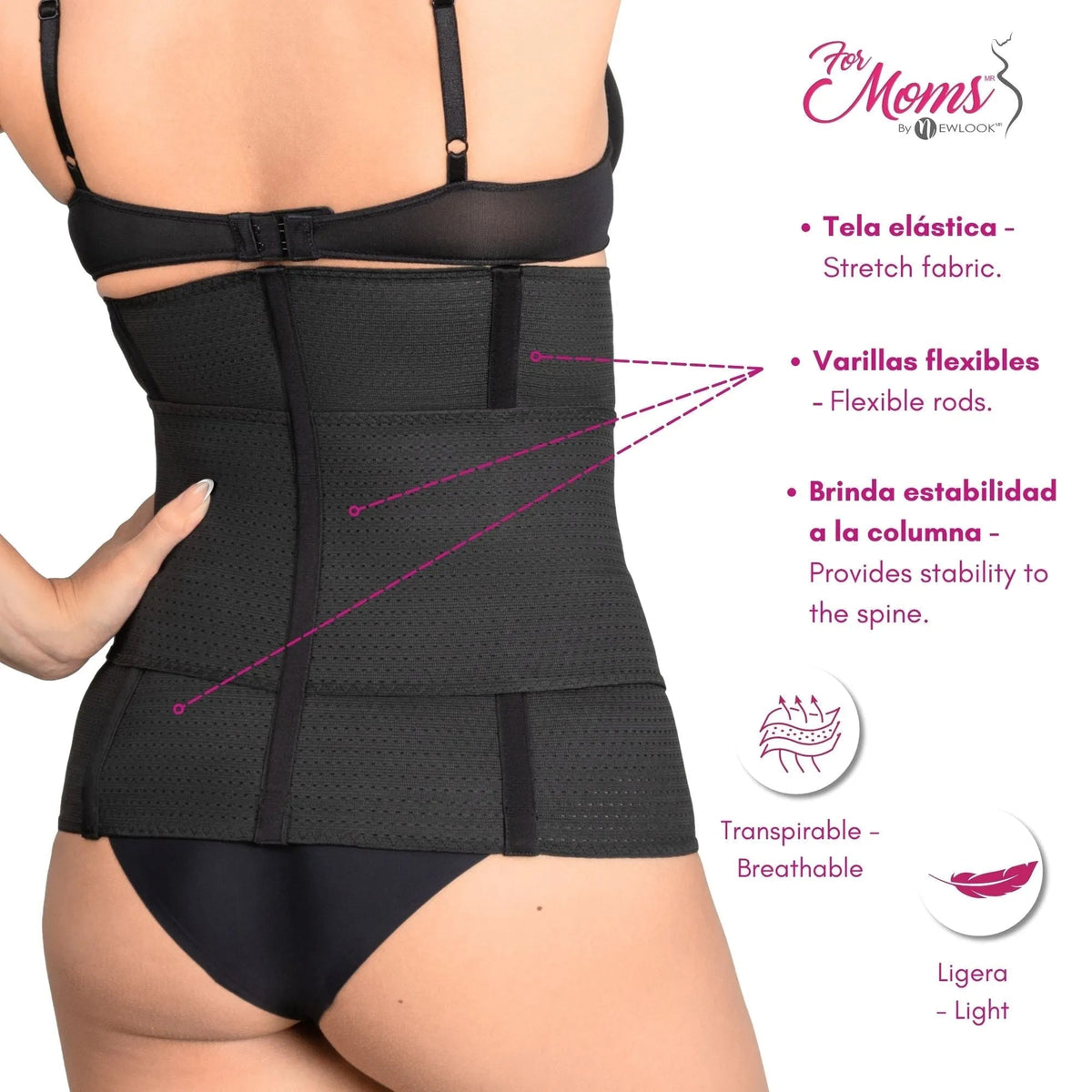 Faja post parto alta triple ajuste. Modelo 578 - Fajasymas