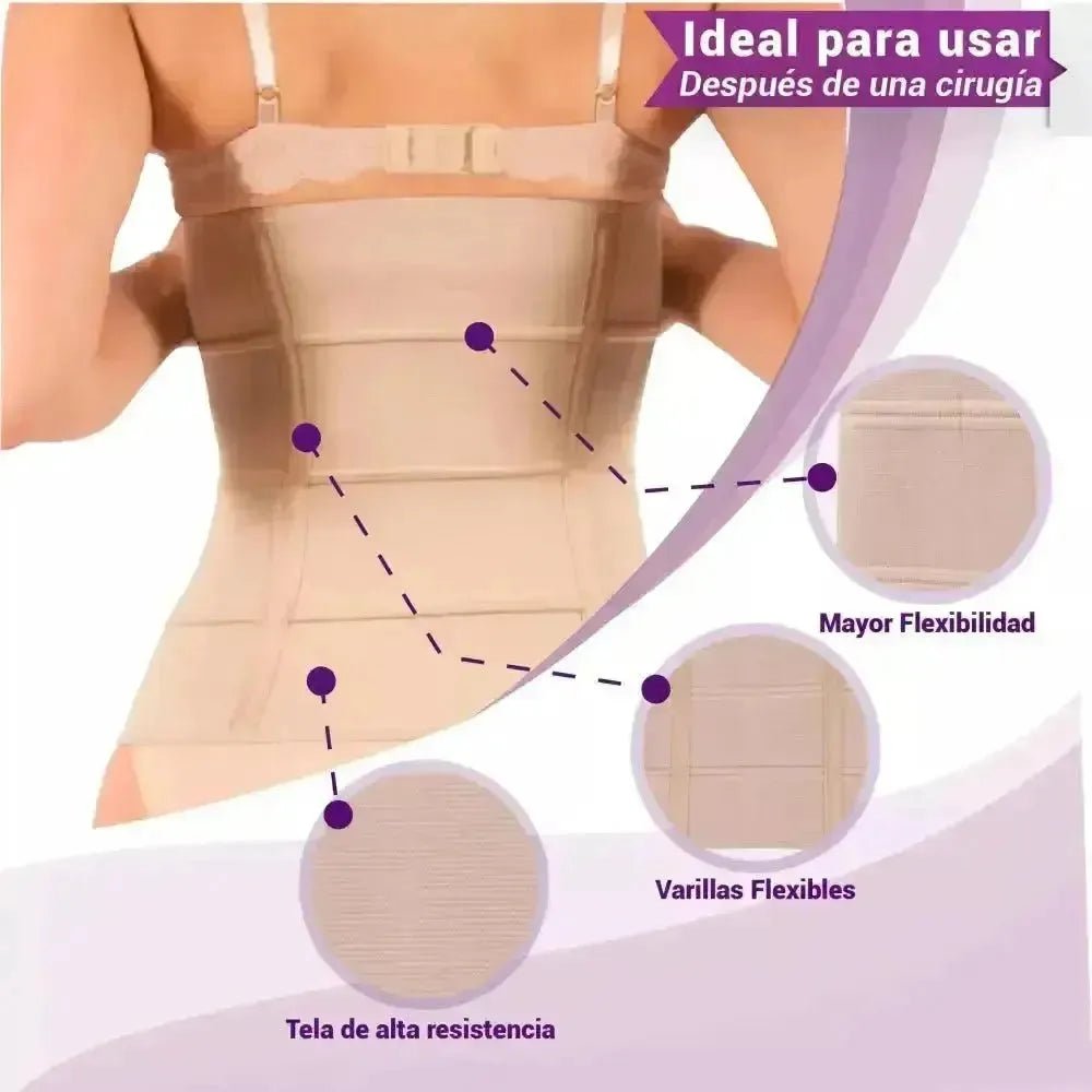 Faja Postparto Alta y Postcirugía 4B Con Tela De Alta Compresión Color Nude - Fajasymas