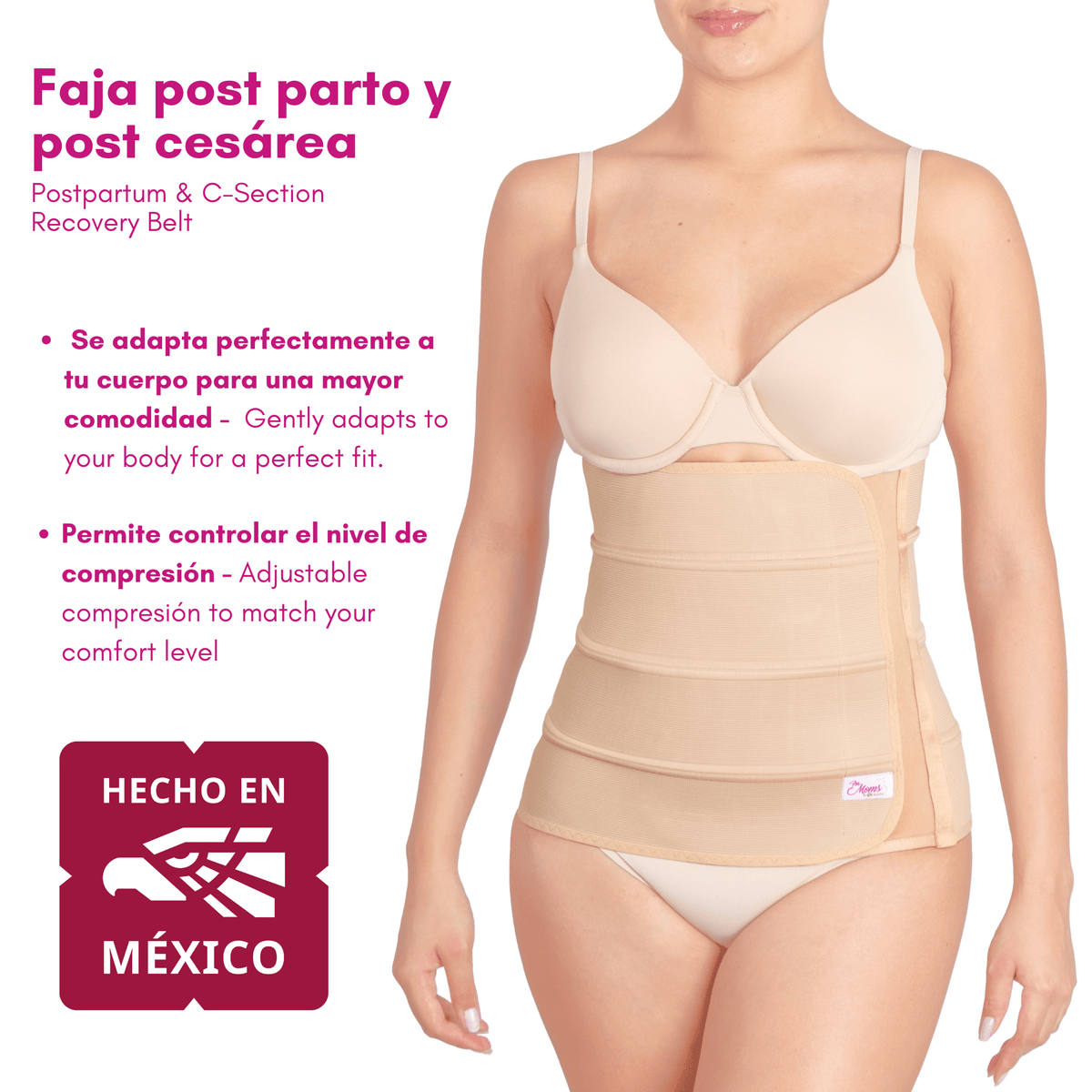 Faja Postparto Alta y Postcirugía 4B Con Tela De Alta Compresión Color Nude. Modelo 577 - Fajasymas