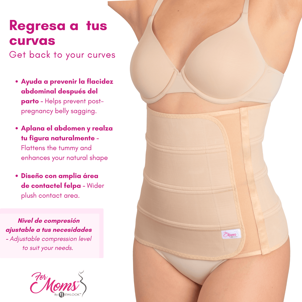 Faja Postparto Alta y Postcirugía 4B Con Tela De Alta Compresión Color Nude. Modelo 577 - Fajasymas