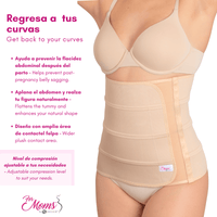Faja Postparto Alta y Postcirugía 4B Con Tela De Alta Compresión Color Nude. Modelo 577 - Fajasymas