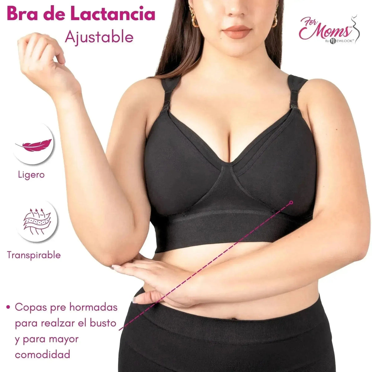 FOR MOMS - Bra de Lactancia con Refuerzo en la Espalda Sin Varilla. Modelo 509 - Fajasymas