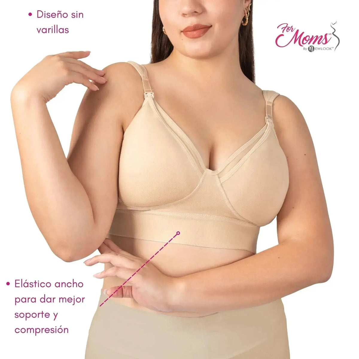 FOR MOMS - Bra de Lactancia con Refuerzo en la Espalda Sin Varilla. Modelo 509 - Fajasymas