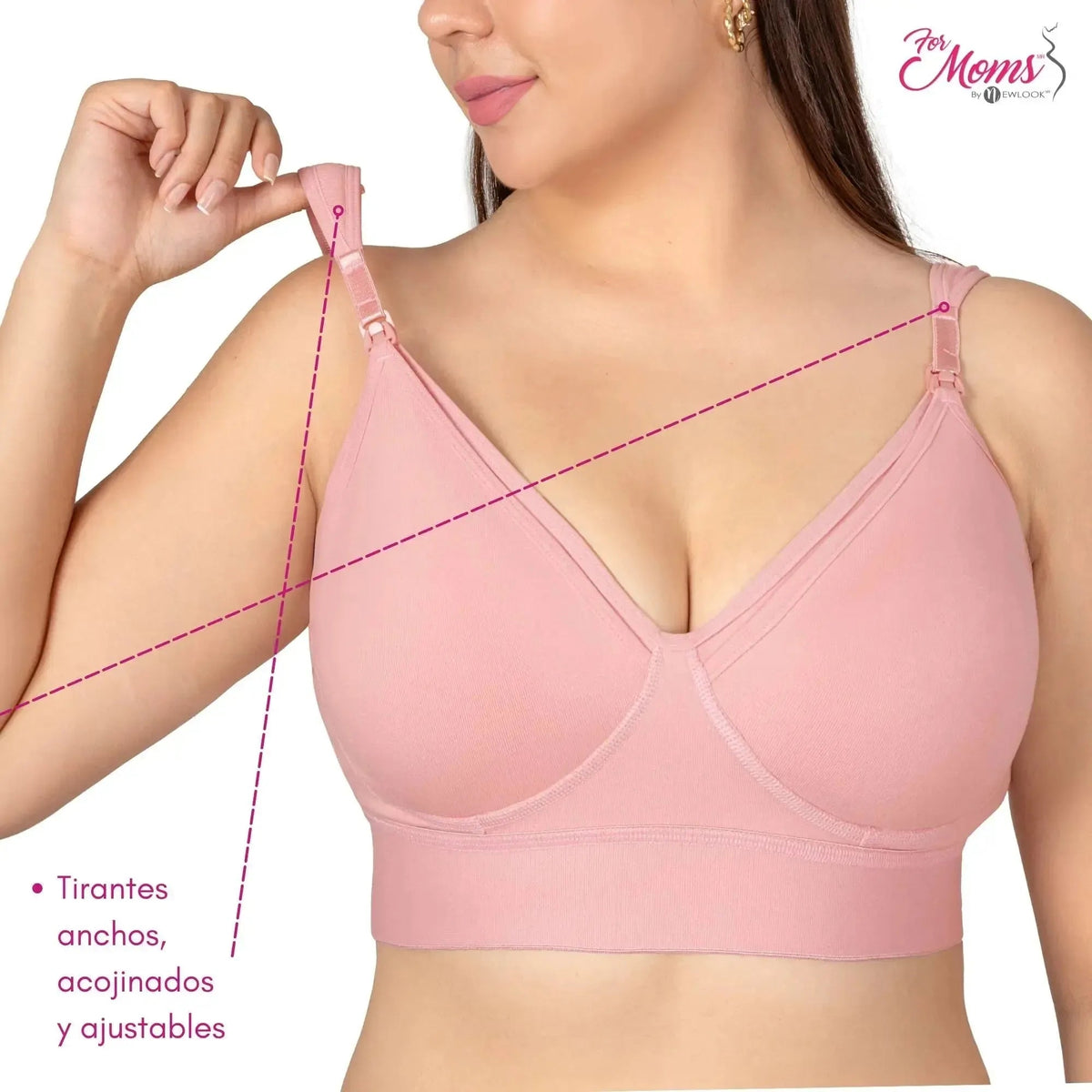 FOR MOMS - Bra de Lactancia con Refuerzo en la Espalda Sin Varilla. Modelo 509 - Fajasymas