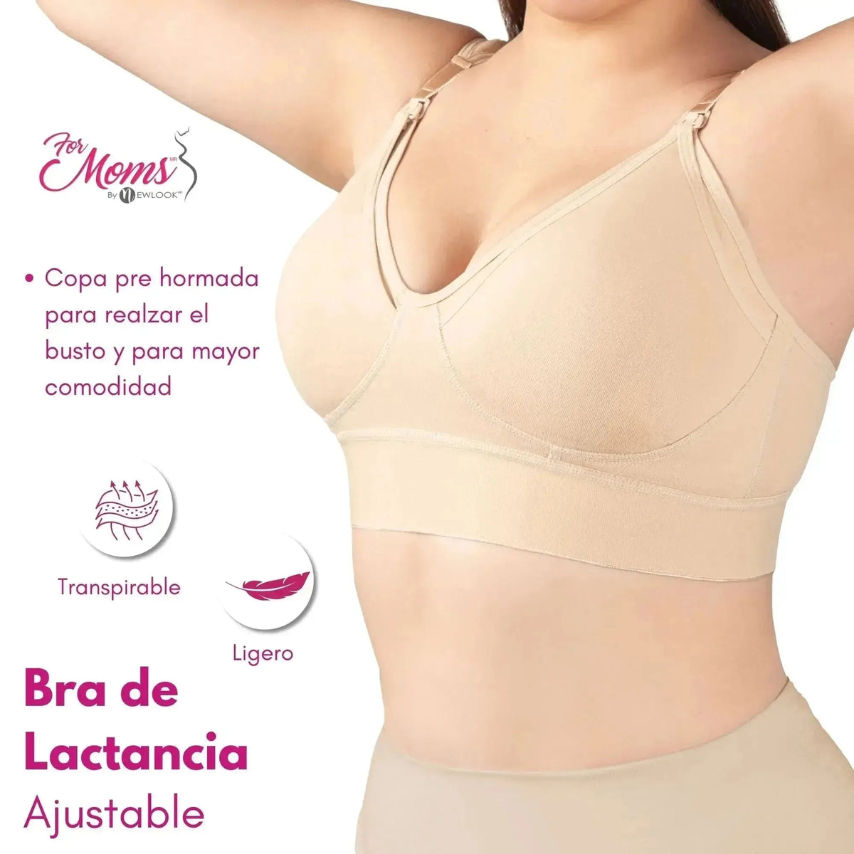 FOR MOMS - Bra de Lactancia con Refuerzo en la Espalda Sin Varilla. Modelo 509 - Fajasymas