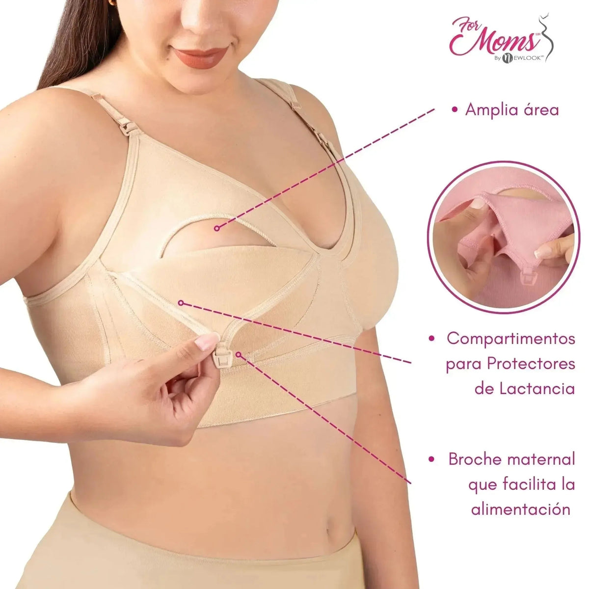 FOR MOMS - Bra de Lactancia con Refuerzo en la Espalda Sin Varilla. Modelo 509 - Fajasymas