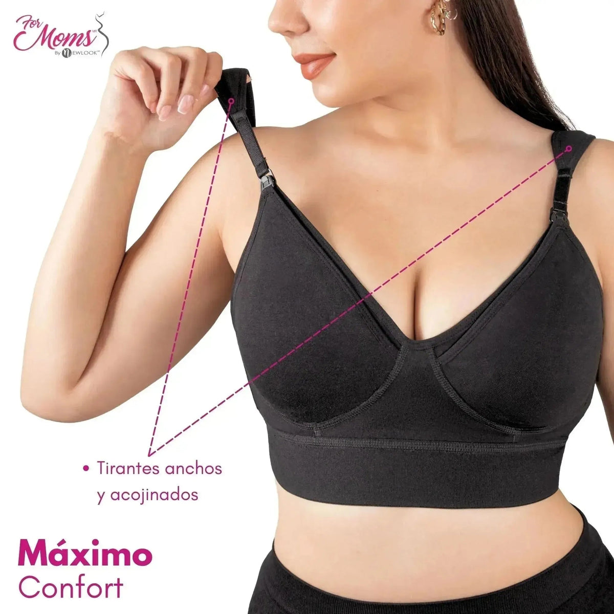 FOR MOMS - Bra de Lactancia con Refuerzo en la Espalda Sin Varilla. Modelo 509 - Fajasymas