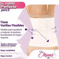 For Moms Faja Envolvente Alta Postparto Y PostCirugia Con Tela Multilineal Color Blanco - Fajasymas