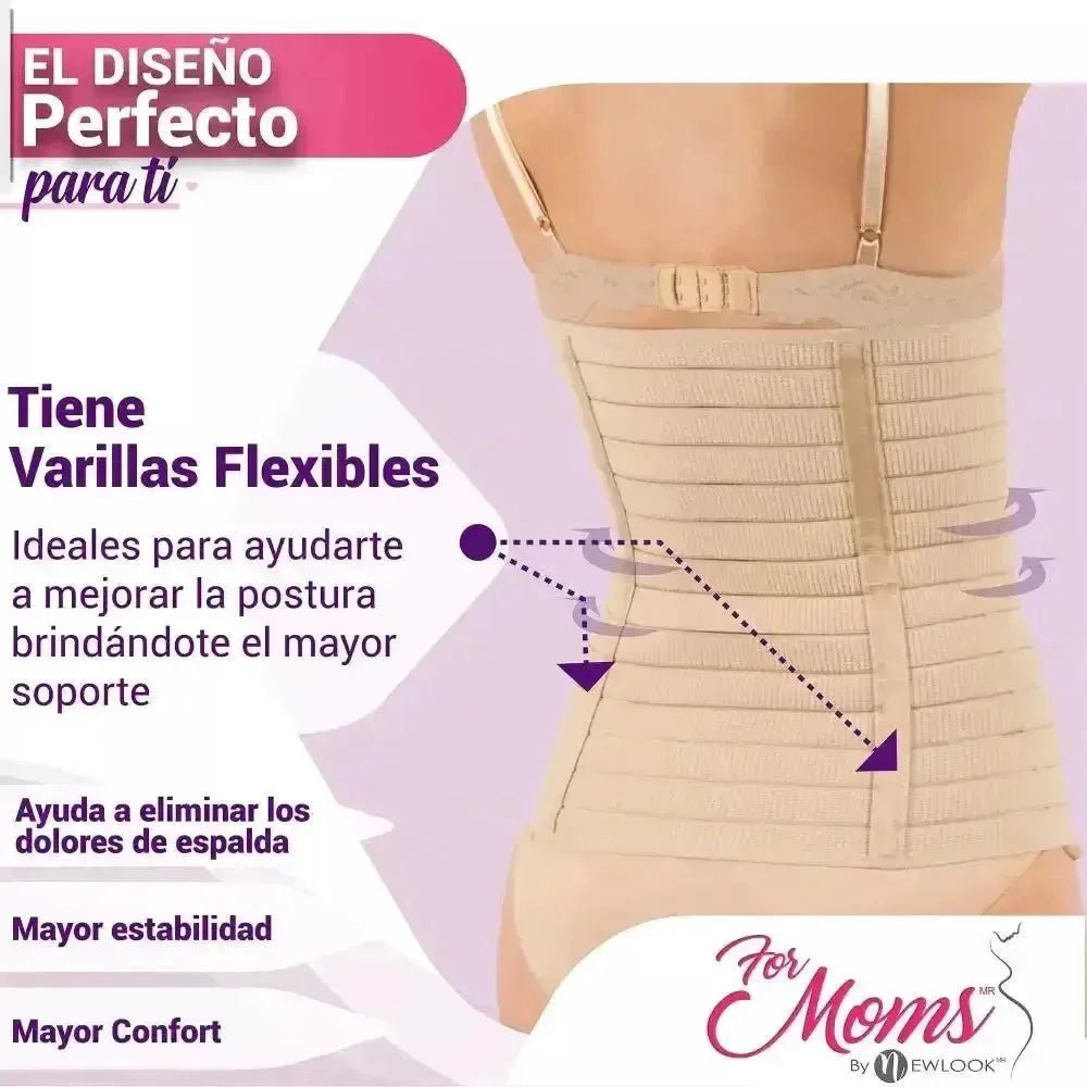 For Moms Faja Envolvente Alta Postparto Y PostCirugia Con Tela Multilineal Color Nude - Fajasymas