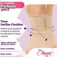 For Moms Faja Envolvente Alta Postparto Y PostCirugia Con Tela Multilineal Color Nude - Fajasymas