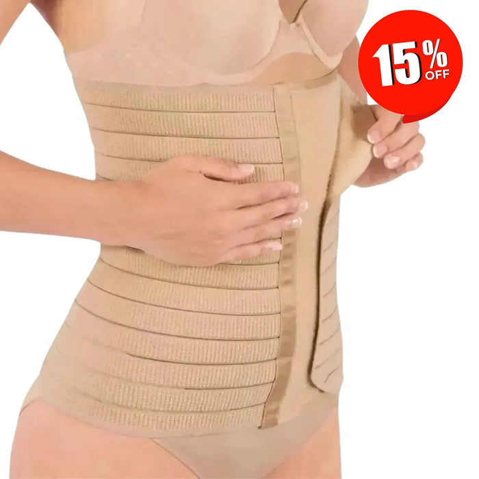 For Moms Faja Envolvente Alta Postparto Y PostCirugia Con Tela Multilineal Color Nude - Fajasymas