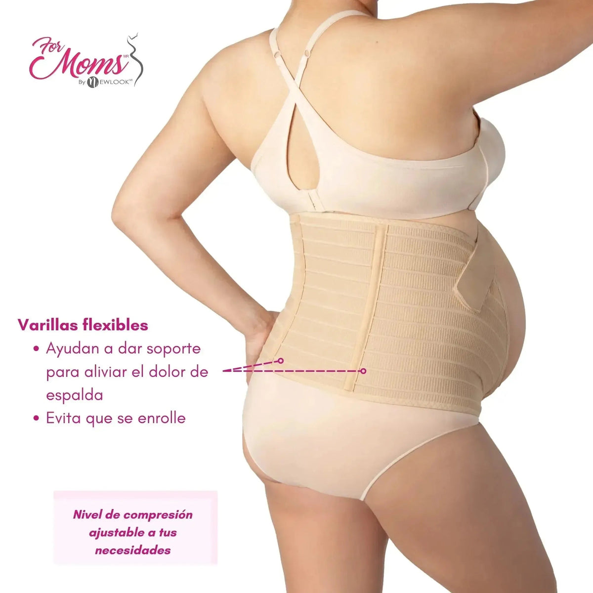 FOR MOMS - Fajas Para Embarazadas Soporte Maternal Tela Multilinea Suave. Modelo 586 - Fajasymas