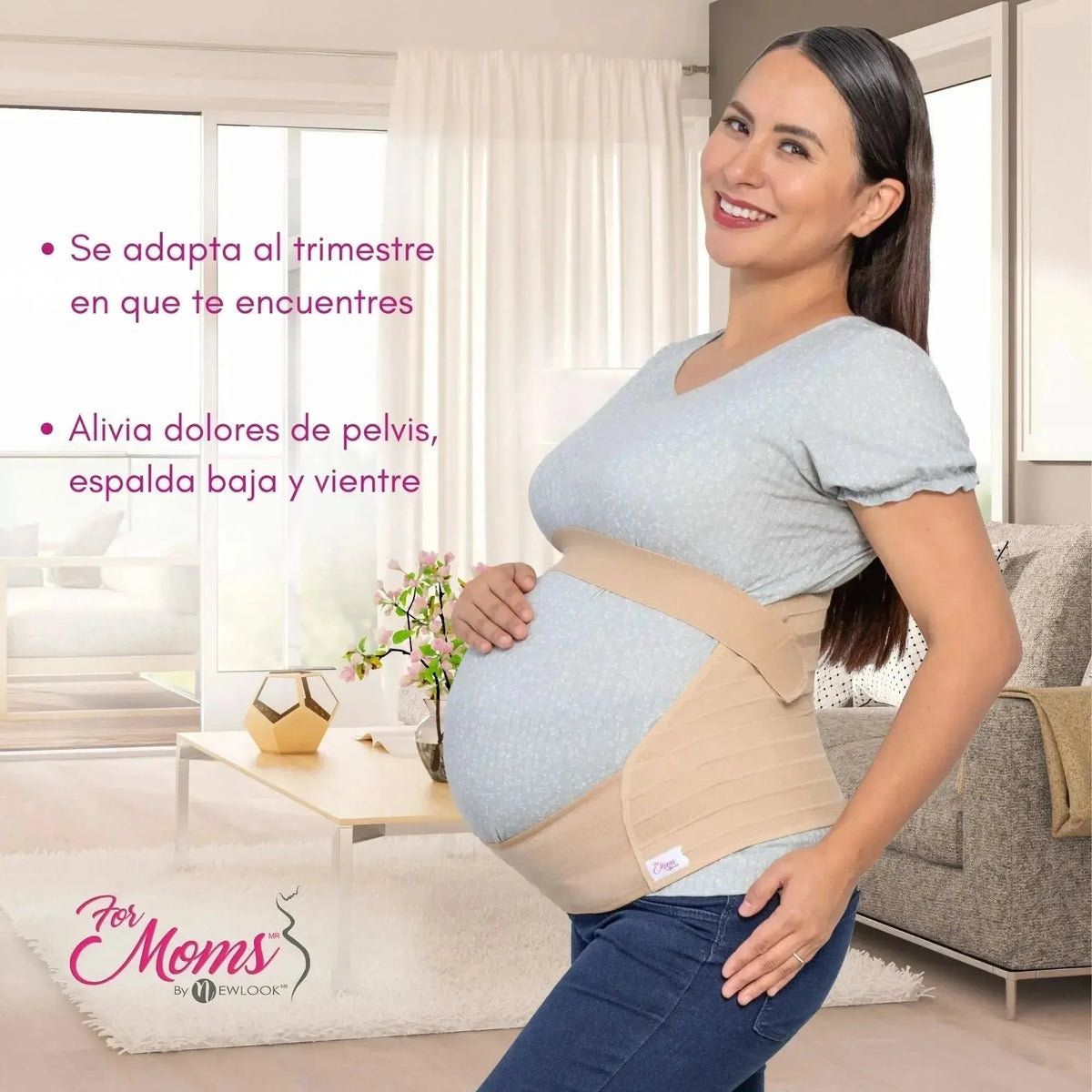 FOR MOMS - Fajas Para Embarazadas Soporte Maternal Tela Multilinea Suave. Modelo 586 - Fajasymas